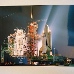 Vintage 1980s NASA Space Photo F-002 Time Exposure Space Shuttle 16 X 20 - Vintage Space Memorabilia - Astronauts - Outer Space Photos