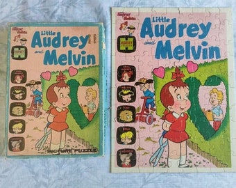 Vintage Little Audrey and Melvin Comic Puzzle: Harvey Comics, 85 Piece