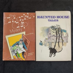 Vintage Kid&#39;s Mystery Books, Haunted House Tales & The Chocolate Chip Mystery, Wholesome Children&#39;s Books