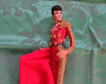 Vintage Hand Made Mexican Bullfighter Character Doll - Vintage Folk Art Bullfighter Doll - Mexican Folk Doll