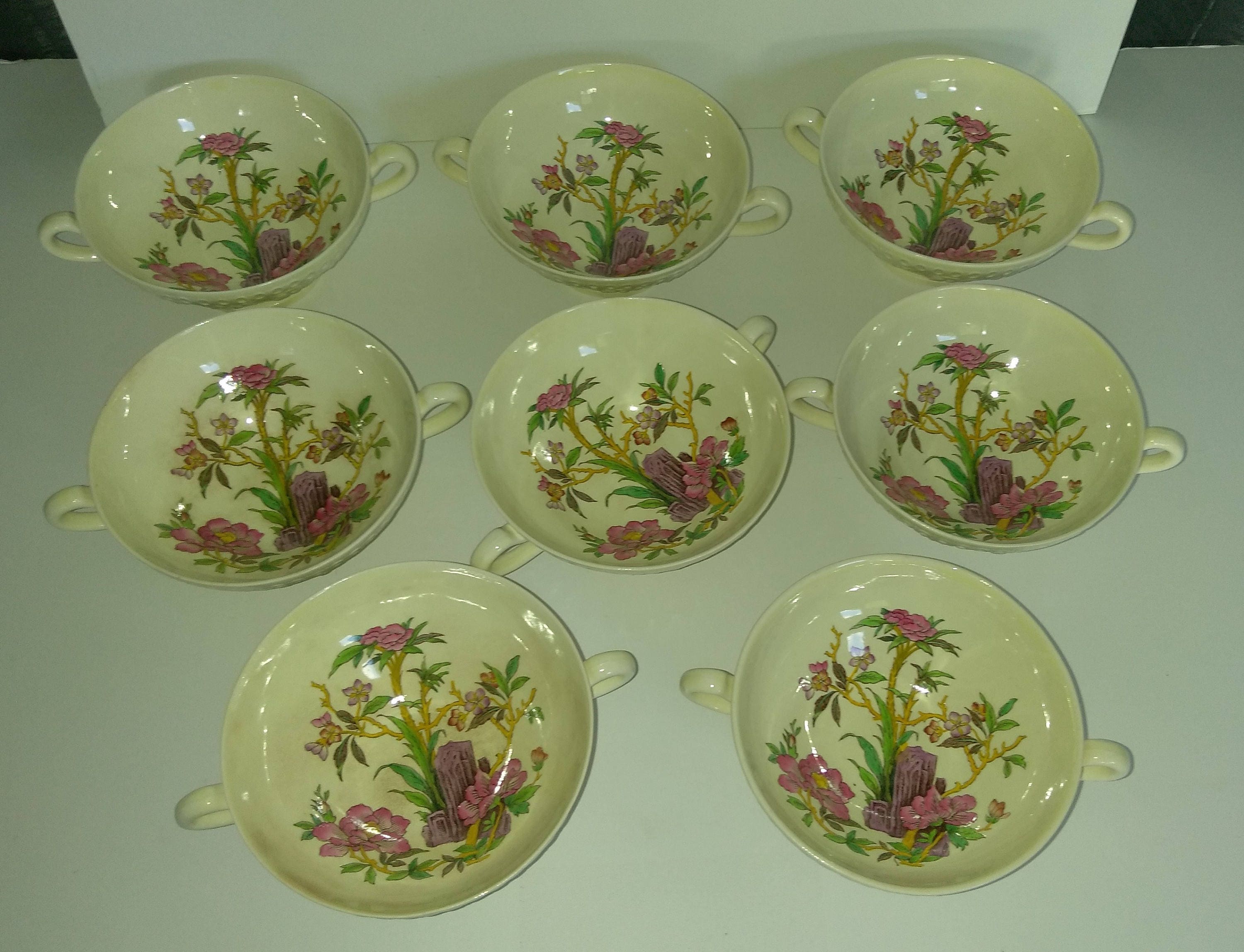 Rare Wedgwood Wellesley Nankin Floral Cream Soup Bowls - Set of 2 - Etsy