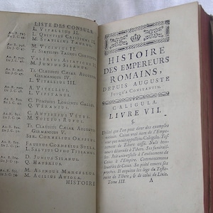 1766 French Histoire Des Empereus Romains, Depus Auguste with Original Map