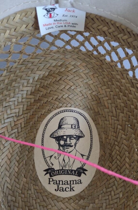 Vintage Panama Jack Straw Hat w/ Tropical Hatband V… Gem