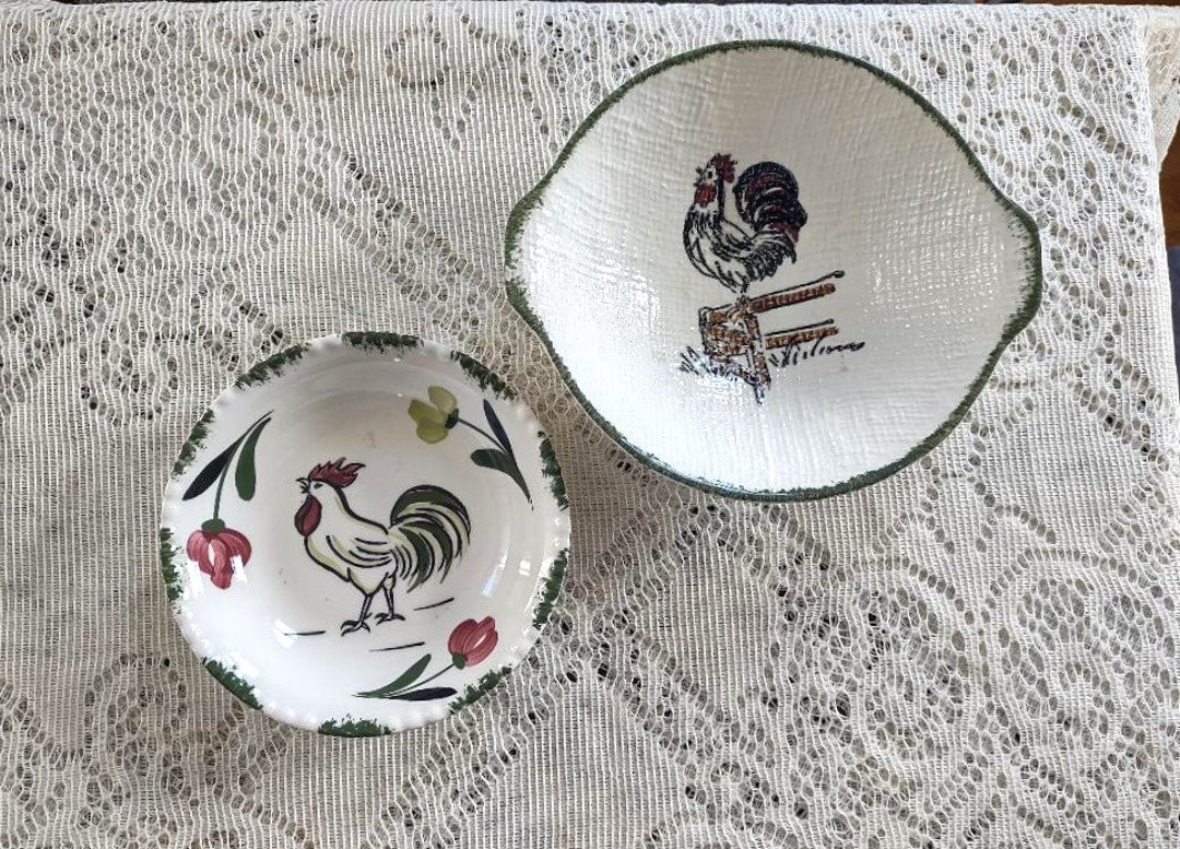 Vintage Blue Ridge Southern Pottery Cock O' the Morn Coupe Cereal Bowl