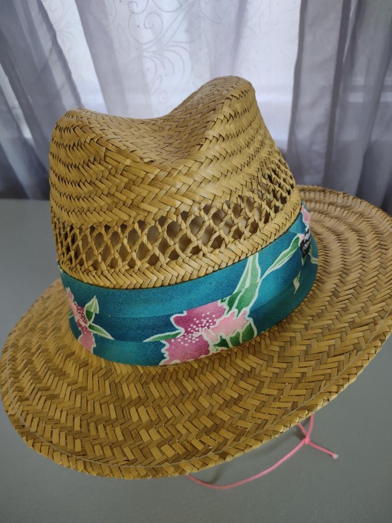 Vintage Panama Jack Straw Hat W/ Tropical Hatband Vintage Etsy