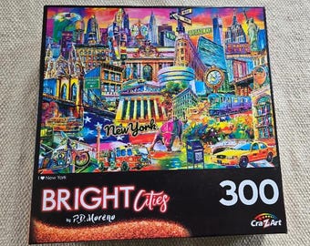 Cra-Z-Art Bright Cities 300 Piece Jigsaw Puzzle - Colorful New York City Puzzle