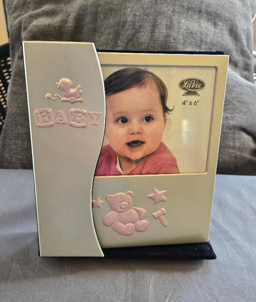 Vintage Silvertone Baby Girl Picture Album With Frame, Baby Girl Photo