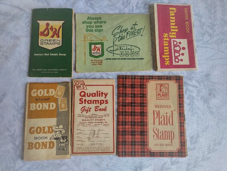 S&H Green Stamps, Gold Bond Stamps, Plaid Stamp Saver Book, Quality