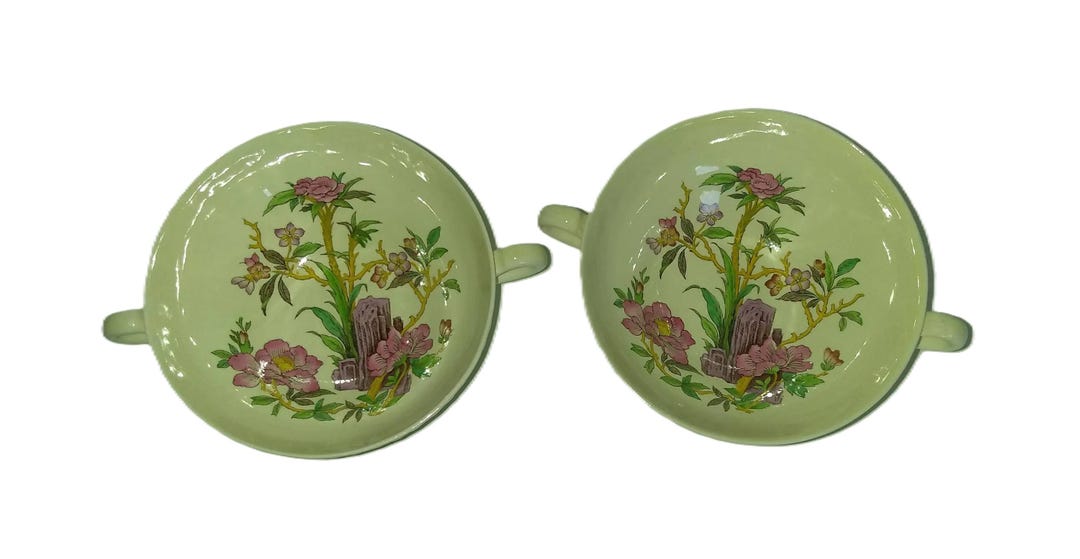 Rare Wedgwood Wellesley Nankin Floral Cream Soup Bowls - Set of 2 - Etsy