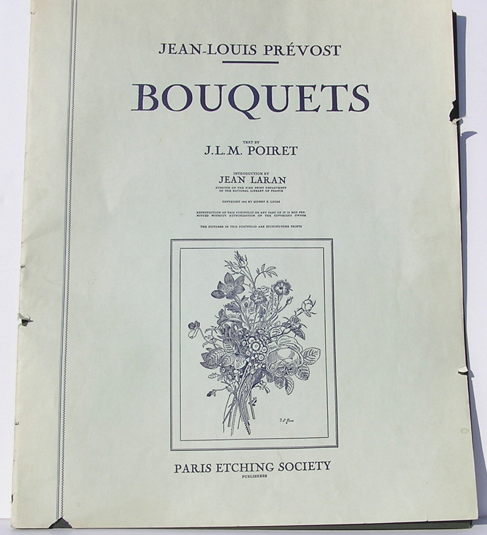 1945 Jean-Louis Prévost Bouquets Etching-Tone Prints / Epsteam | Etsy