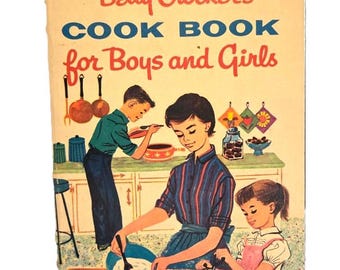 1957 Betty Crocker's Cook Book for Boys and Girls, Stated First Edition, Vintage Kid's Cookbook,