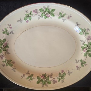 Vintage Homer Laughlin Eggshell Georgian Greenbriar 16&quot; Serving Platter, Homer Laughlin Large Turkey Platter, Holiday Serving Platter