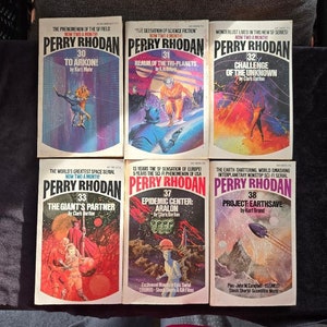 Vintage 1970s Perry Rhodan Science Fiction Books, 6 Different Ace Paperback Vintage Science Fiction - Volumes 30, 31, 32, 33, 37, 38