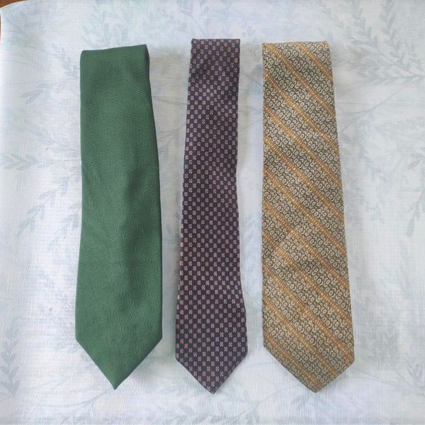 Vintage Christian Dior Men's Neckties Set of 3 - 1960's Men's Designer Neckties - Vintage Men's Accessories - Father's Day Gift