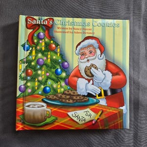 Vintage 2001 Santa&#39;s Christmas Cookies Padded Board Book, Toddler Christmas Books, Wholesome Baby Books