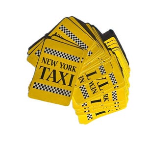 Vintage New York Taxi Poker Playing Cards, Yellow & Black Playing Cards, Art Project Cards, Collage Supplies, Art Supplies