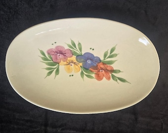 Vintage Emerson Creek Floral Serving Platter - 1940s Farmhouse Kitchen Decor