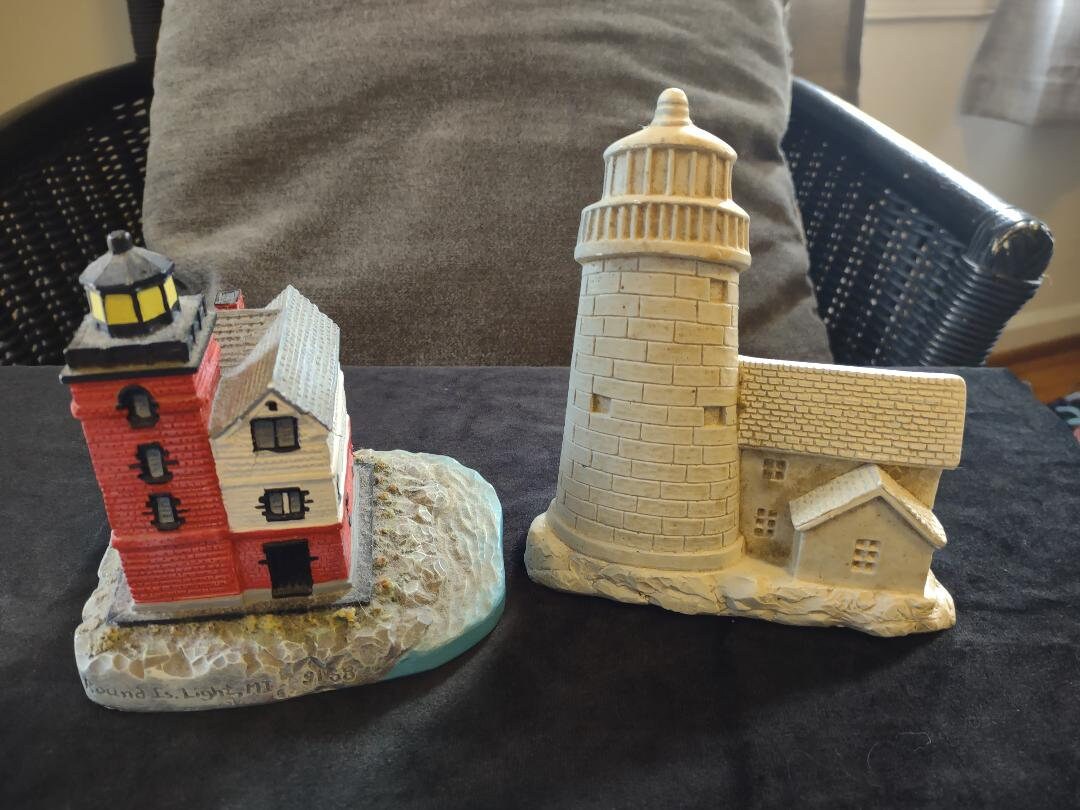 Vintage Lighthouse Figurines: Spoontiques Round Island & Miller Studio ...