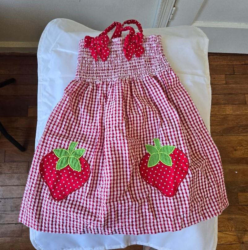 Baby Girl Strawberry Layered Summer Dress – Mint Bow Dress Set