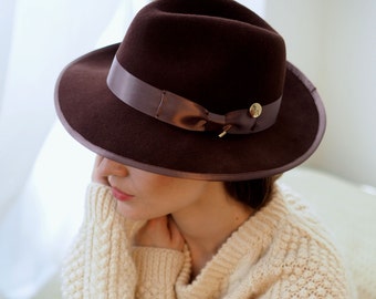 Chocolate Julia Trilby hat