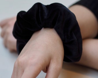 Black Velvet Large Scrunchie