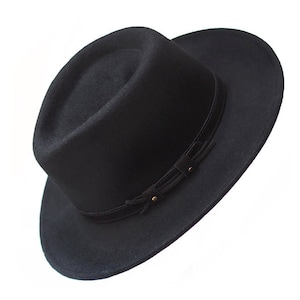 Waterproof and Crushable Black Fedora with Suede Belt