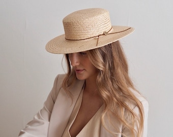 Carnegie Panama Straw Boater Hat