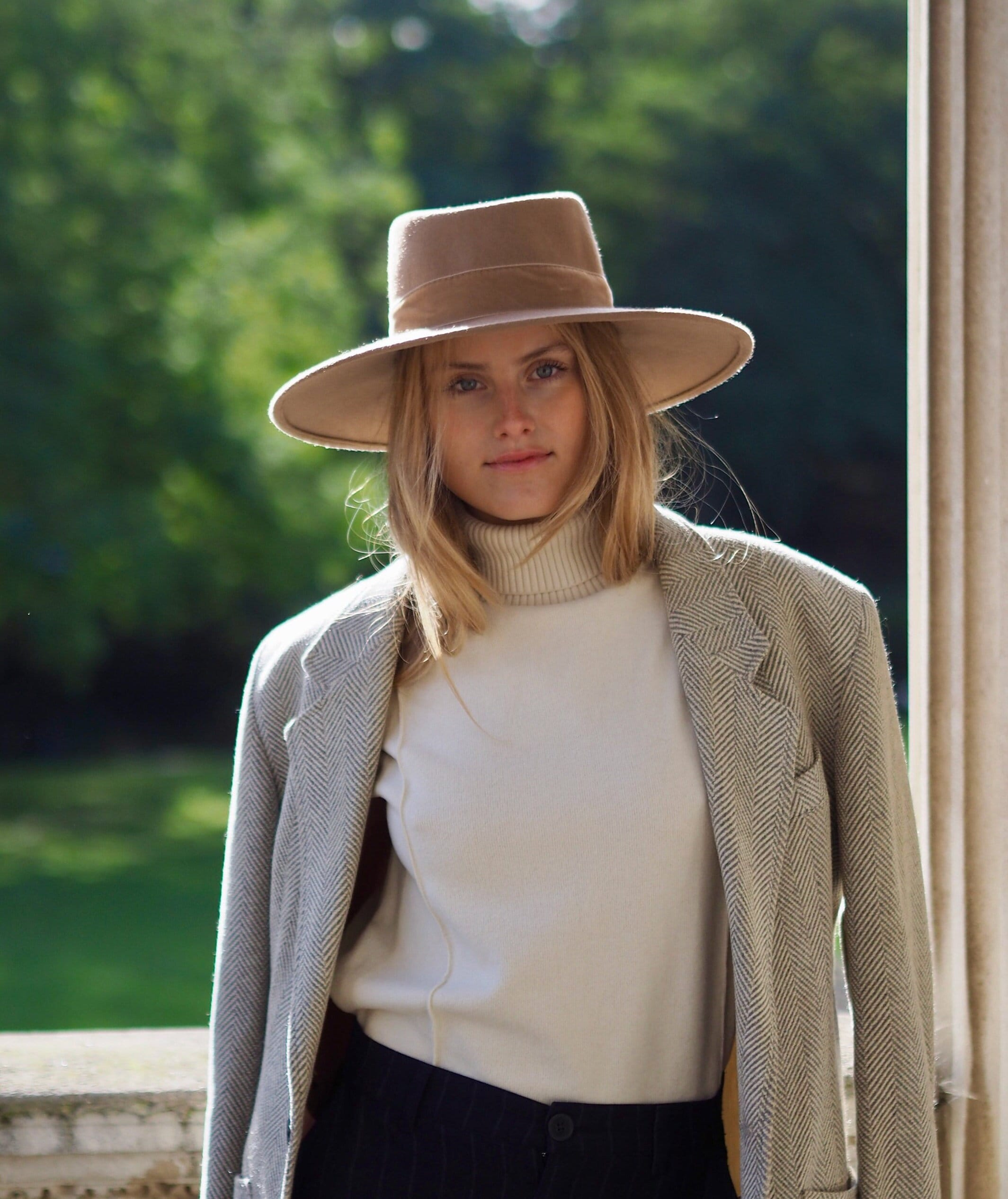 Vermont Country Store Women\'s Beige 100%‎ Wool Felt Hat with Chin Ties Small NEW Tan Beige Wool Felt Rancher Hat Billie in Marle main image 2