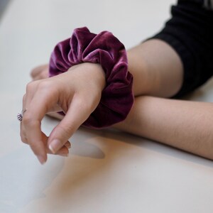 Large Dark Pink Velvet Scrunchie image 3