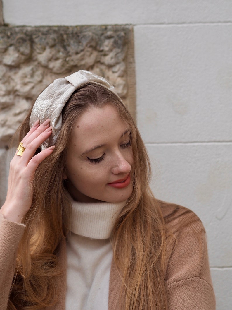 Brocade Woven Gold Thread Sasha Headband image 3