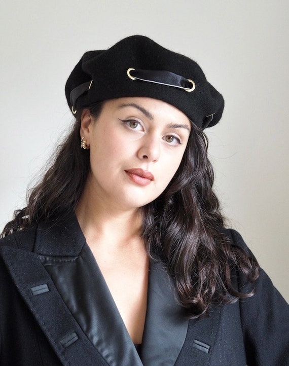 Bibiy リボン付き黒ベレー帽 Bibiy リボン付き黒ベレー帽 リボン付き黒ベレー帽 Bibiy リボン付き黒