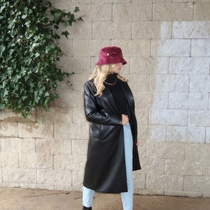 Burgundy Velvet Bucket Hat image 2