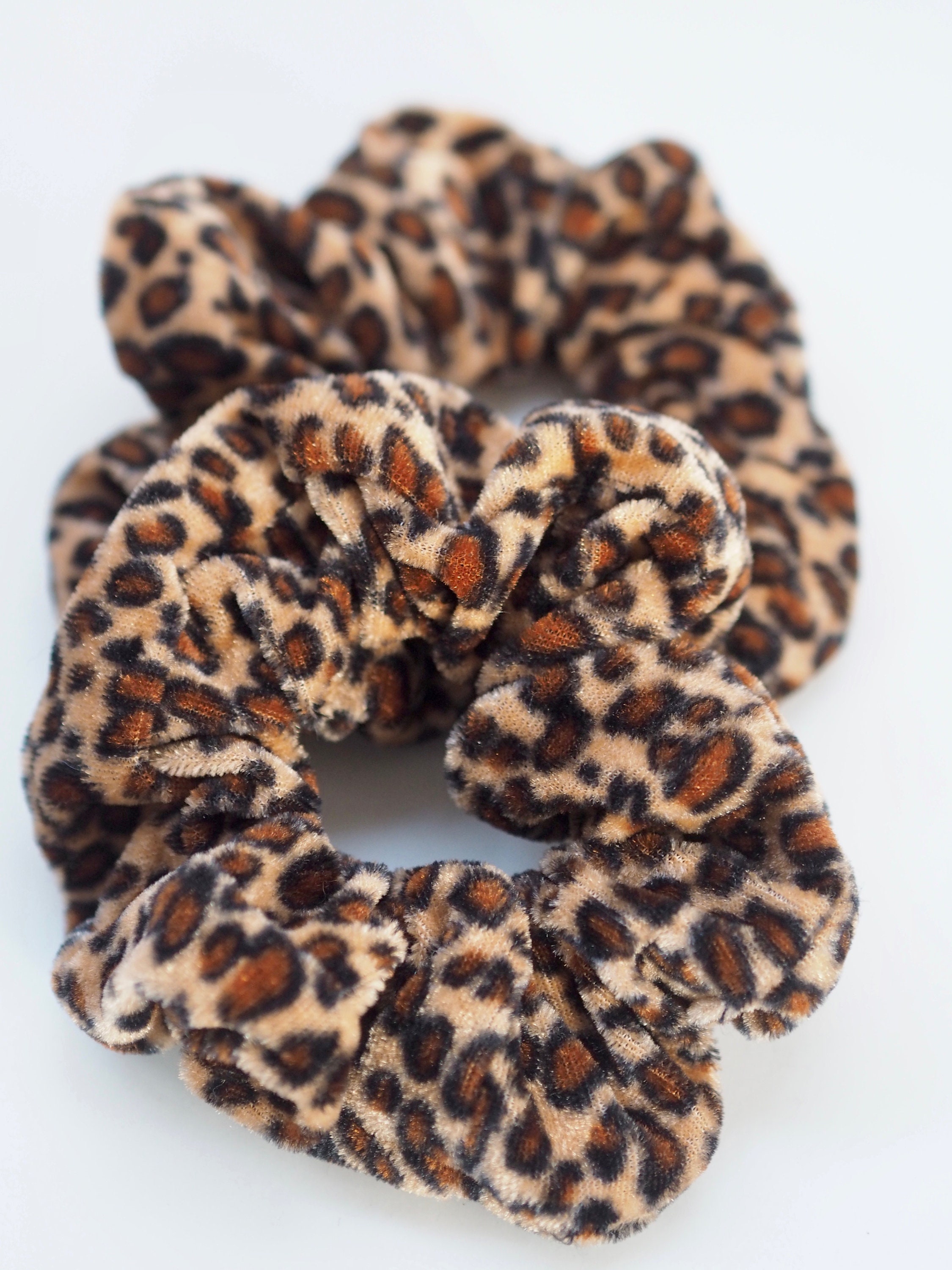  Leopard Velvet Hair Scrunchy - Large : Beauty
