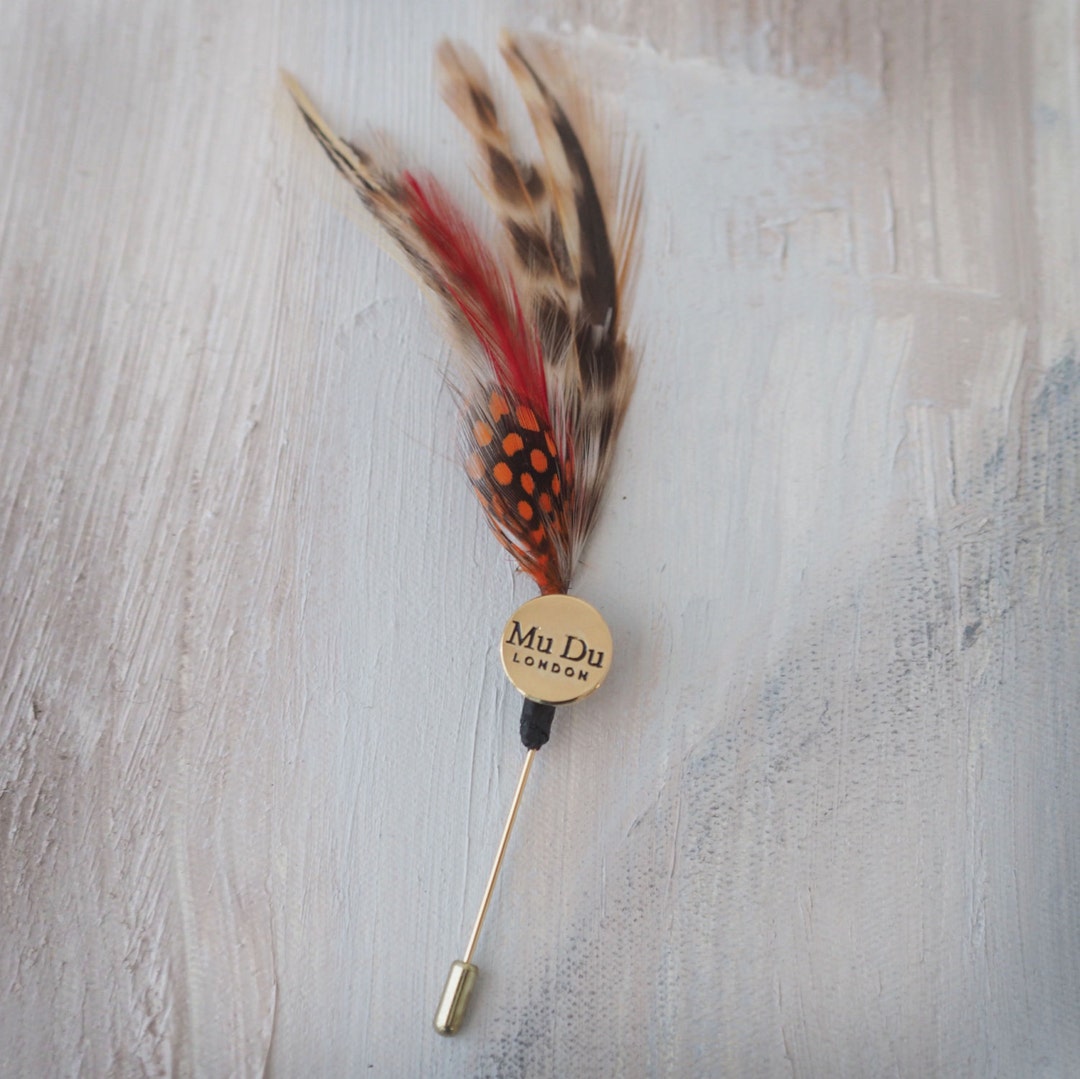 Mandarin Feather Pin - Etsy