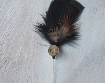 Speckled Feather Hat Pin