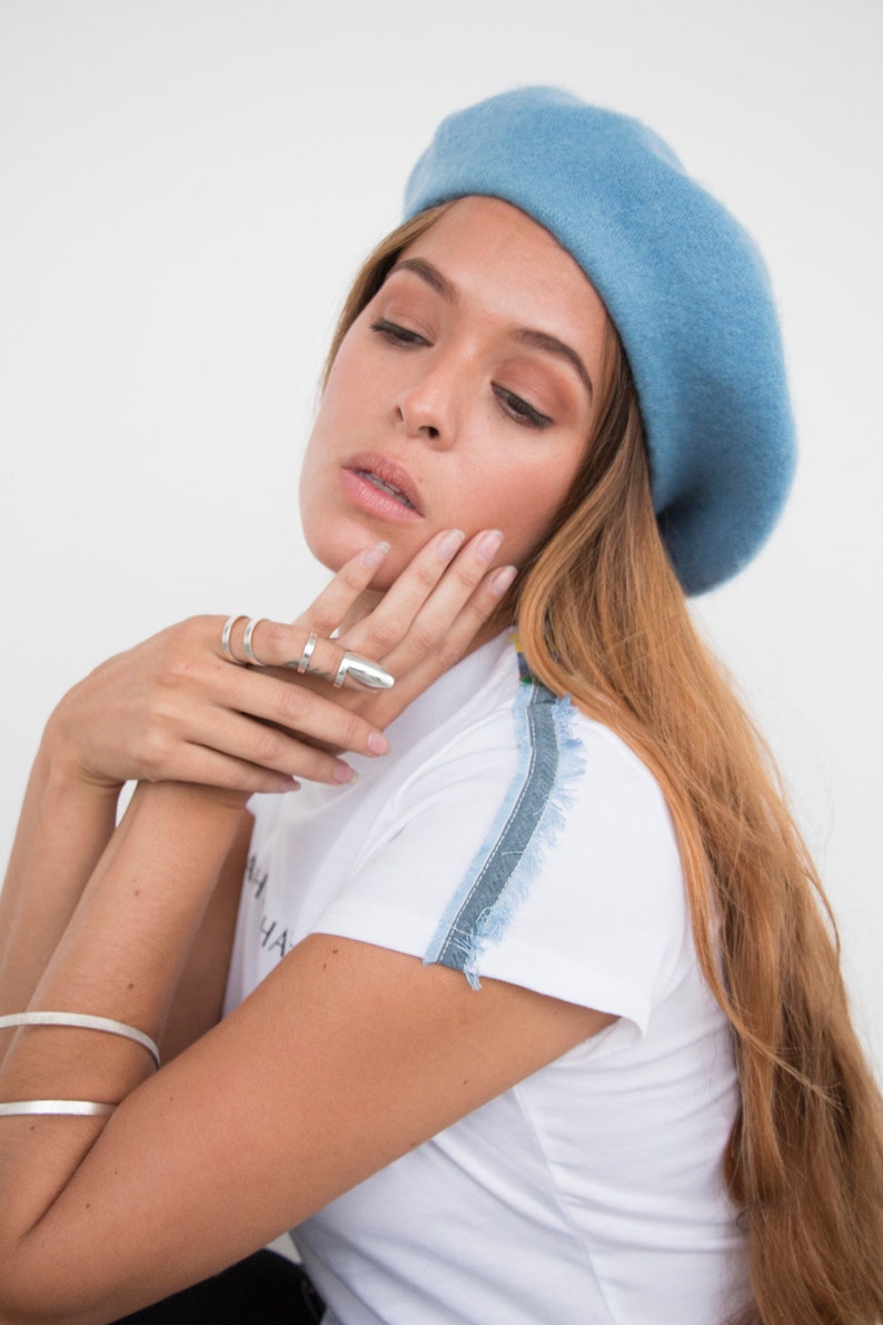 Pastel blue beret image 2