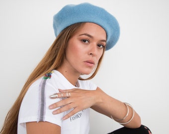 Pastel blue beret