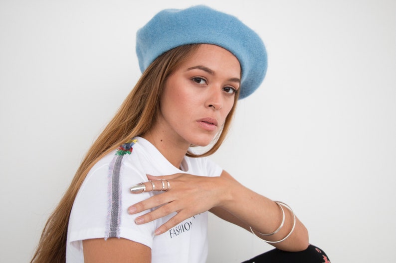 Pastel blue beret image 1