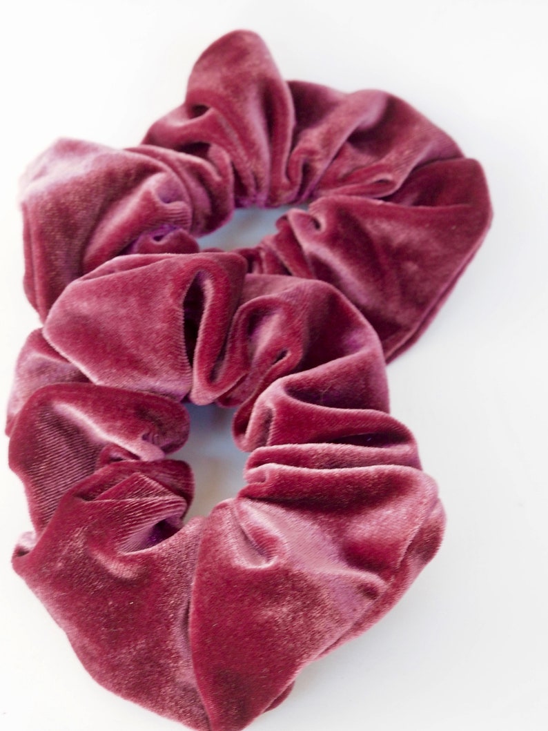 Large Dark Pink Velvet Scrunchie image 2