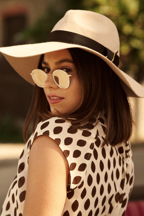 Beige Grande Fedora (with Large Brim) - Etsy display picture 1