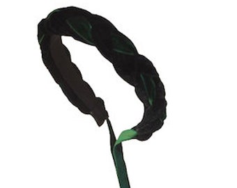 Black & Green Braid Headband