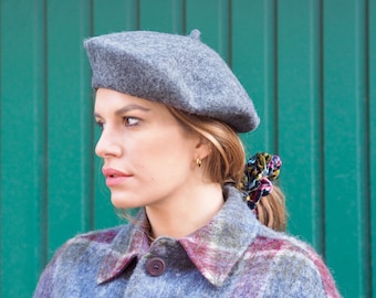 Grey Wool Beret