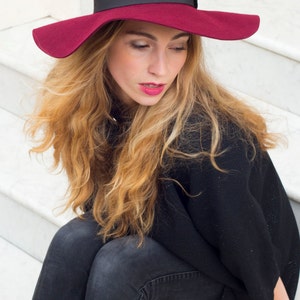 70's Luxe Burgundy Floppy Hat in 100% Wool Felt - Etsy