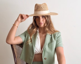 LAWN (Neutral) Straw Fedora Hat