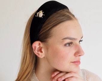 Black Padded Velvet Headband