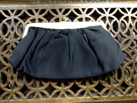 Vintage Julius Resnick Black Satin Clutch