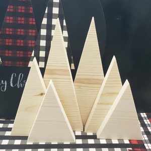 Set of Six wood trees, OR 8, OR 10, Two in each size, blank trees, DIY Christmas trees, holiday crafts, tiered tray trees, from 3 to 11 in