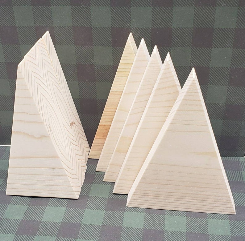 Solid wood trees, Unfinished Wood, Ready to finish, Tree Shapes, Stands alone, Five in tall, Christmas Tree, DIY Christmas Craft Project image 1