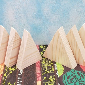 Unfinished Wood Christmas Trees or Mountains: Mini Decor, 10 Piece Set