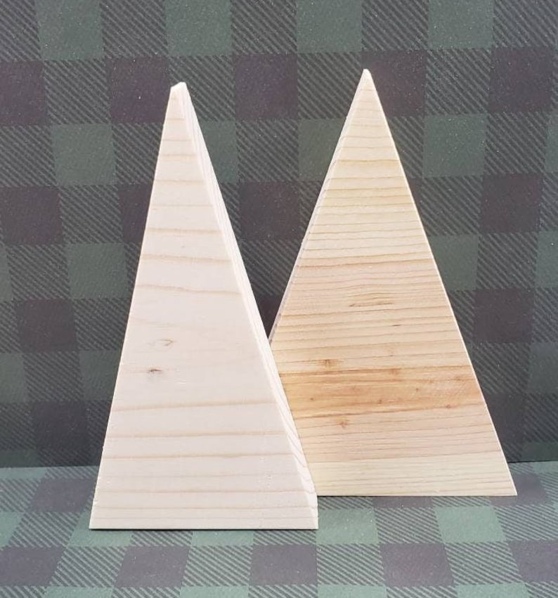 Solid wood trees, Unfinished Wood, Ready to finish, Tree Shapes, Stands alone, Five in tall, Christmas Tree, DIY Christmas Craft Project image 2